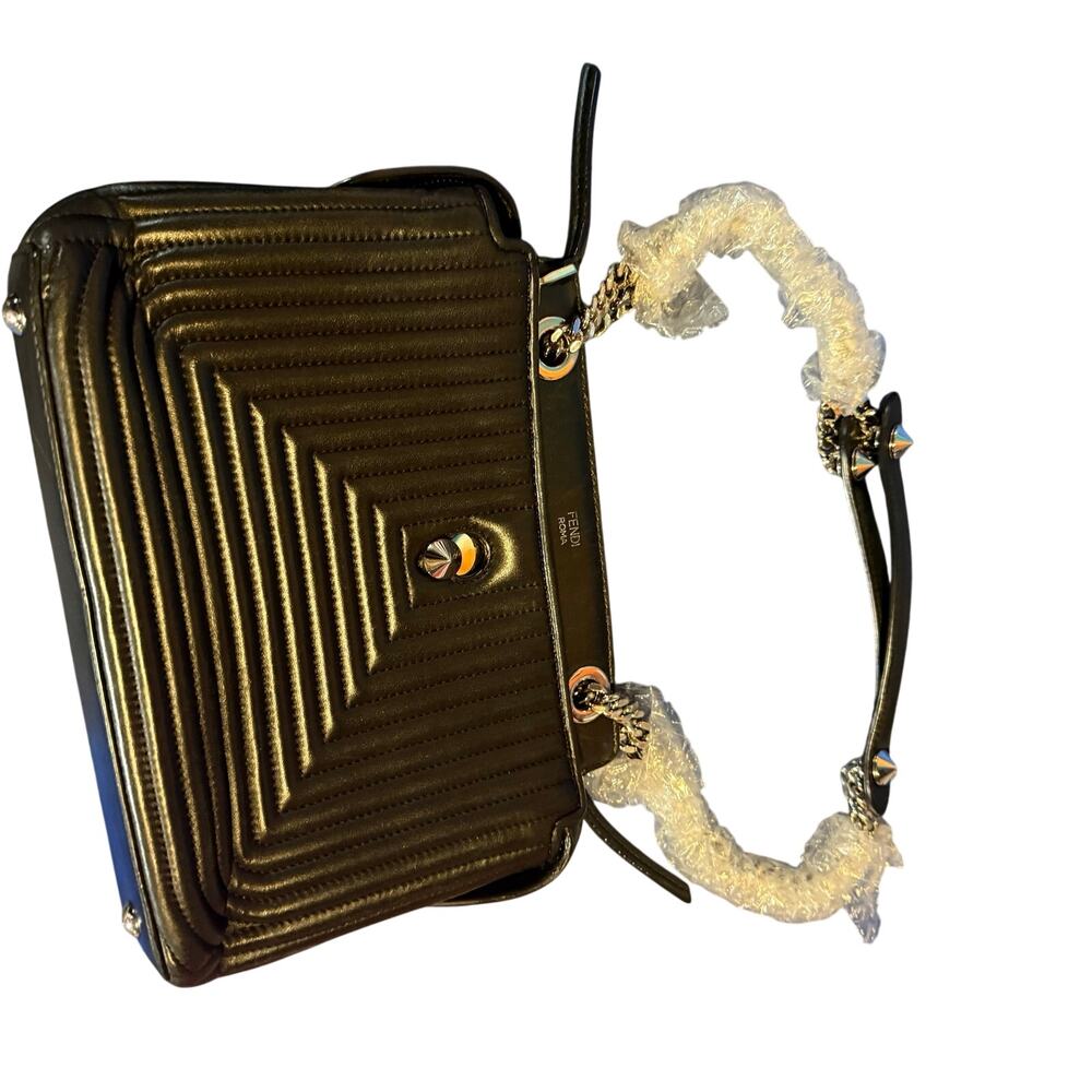 Authentic Fendi “Dot Com” bag in black nappa leather